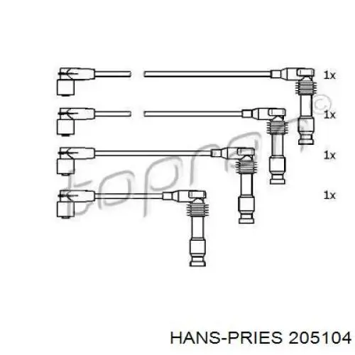 Высоковольтные провода 205104 Hans Pries (Topran)