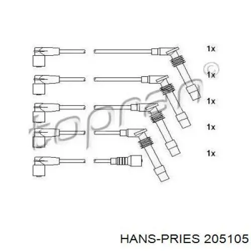 Высоковольтные провода 205105 Hans Pries (Topran)