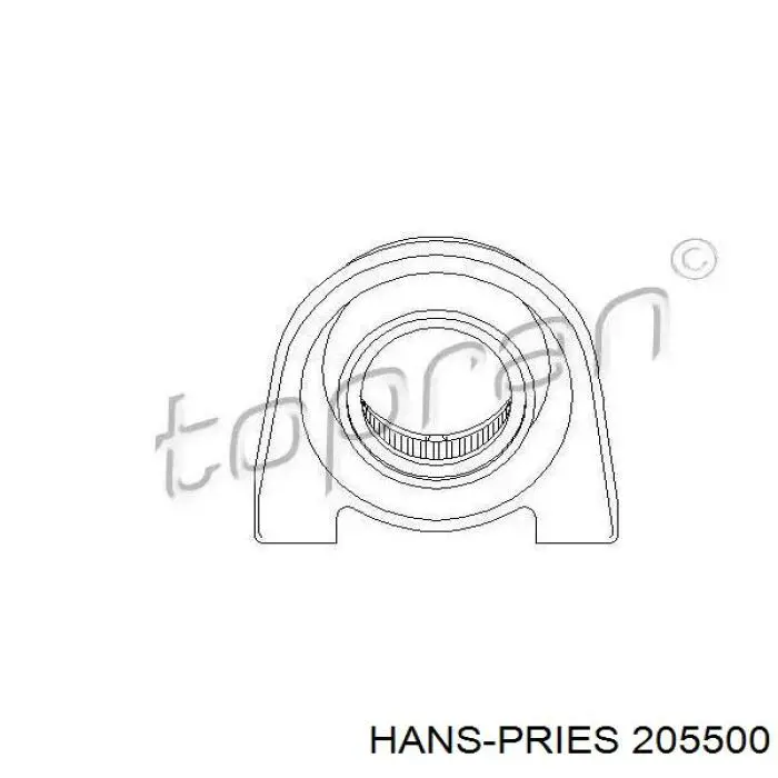 Подвесной подшипник карданного вала 205500 Hans Pries (Topran)