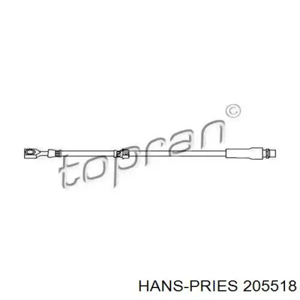 Шланг тормозной передний 205518 Hans Pries (Topran)