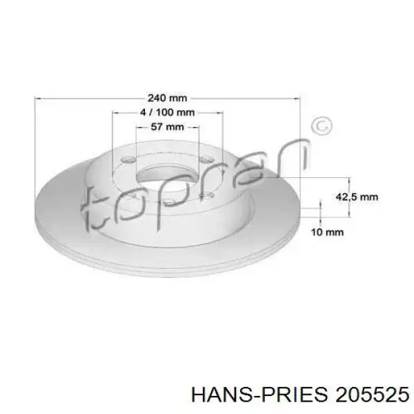 Тормозные диски 205525 Hans Pries (Topran)