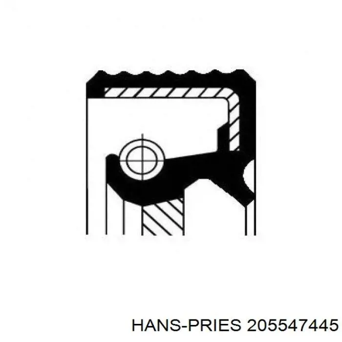 Сальник коленвала двигателя задний 205547445 Hans Pries (Topran)