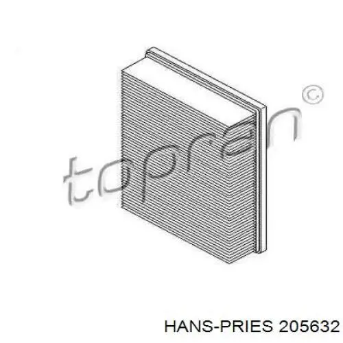 Воздушный фильтр 205632 Hans Pries (Topran)