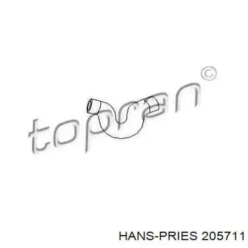 205711 Hans Pries (Topran) шланг (патрубок радиатора охлаждения верхний)