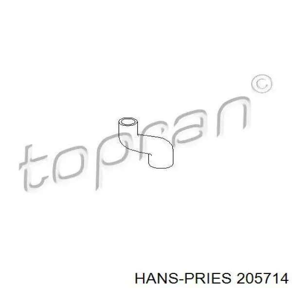 Шланг (патрубок) водяного насоса приемный 205714 Hans Pries (Topran)