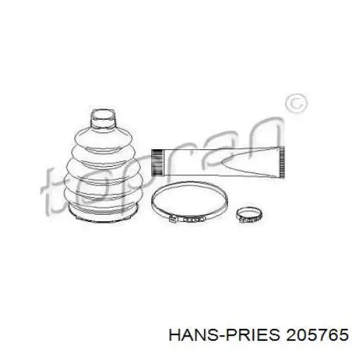 Пыльник ШРУСа наружный 205765 Hans Pries (Topran)