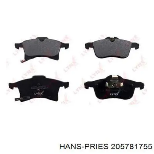 Колодки тормозные передние дисковые HANS PRIES 205781755