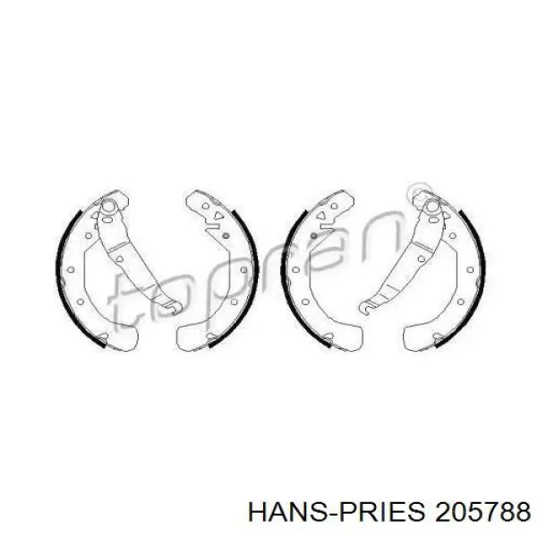 Задние барабанные колодки 205788 Hans Pries (Topran)