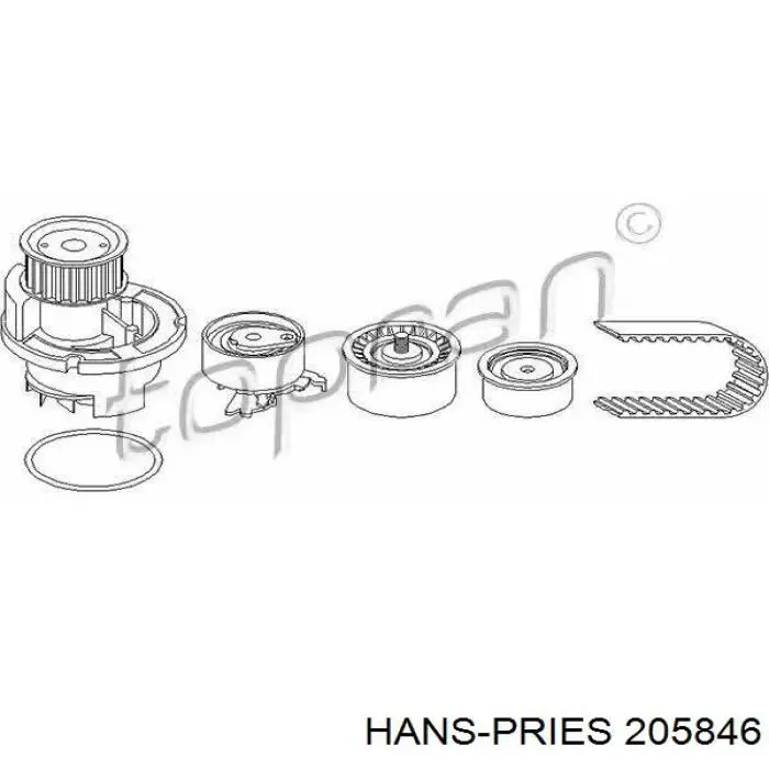 Паразитный ролик ГРМ 205846 Hans Pries (Topran)