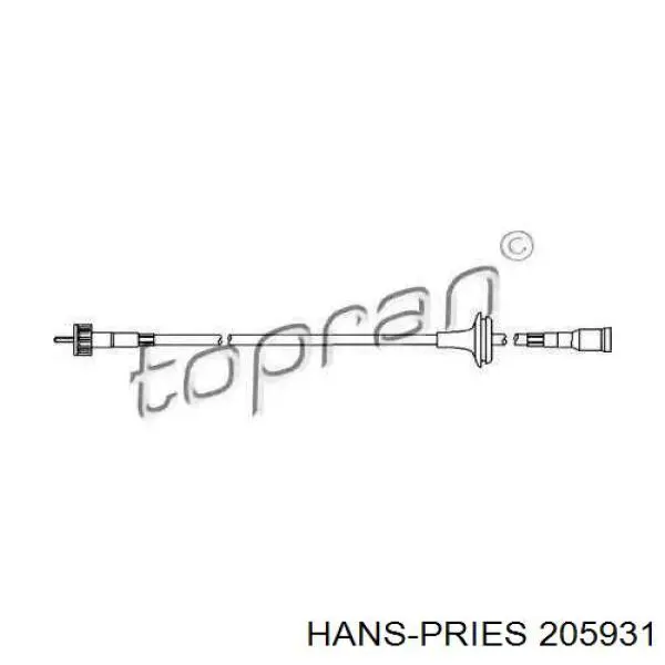 Трос привода спидометра 205931 Hans Pries (Topran)