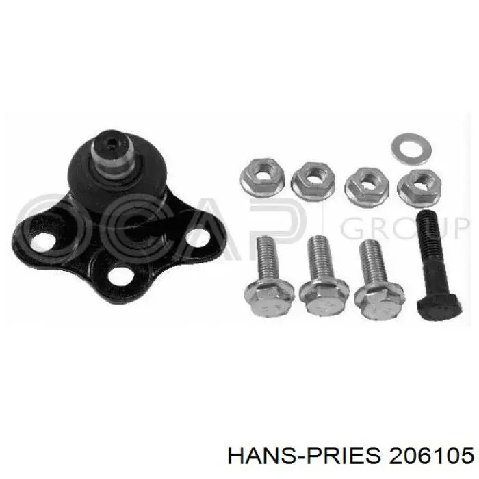 Шаровая опора, нижняя Hans Pries (Topran) 206105 цена, от 9.70 USD