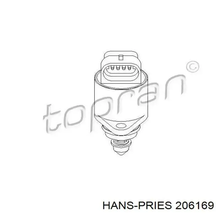 206169 Hans Pries (Topran) клапан (регулятор холостого хода)