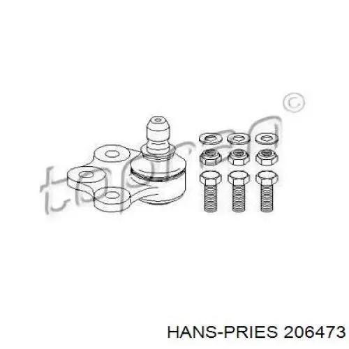 Нижняя правая шаровая опора 206473 Hans Pries (Topran)