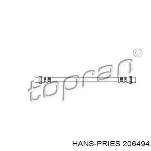 206 494 Hans Pries (Topran) шланг тормозной задний