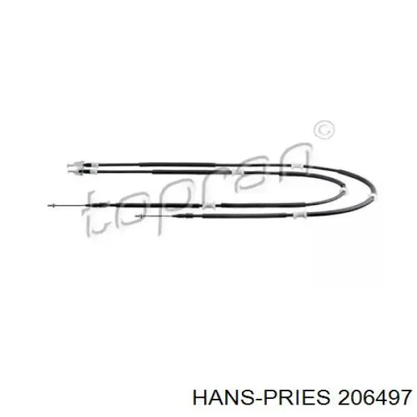 206497 Hans Pries (Topran) трос ручного тормоза задний правый/левый
