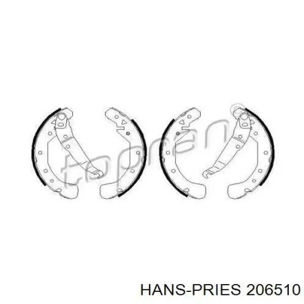 Задние барабанные колодки 206510 Hans Pries (Topran)