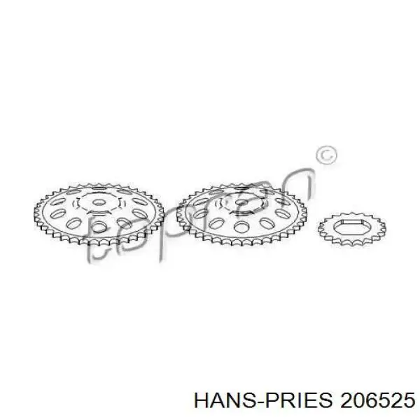 206525 Hans Pries (Topran) звездочка-шестерня распредвала двигателя, выпускного