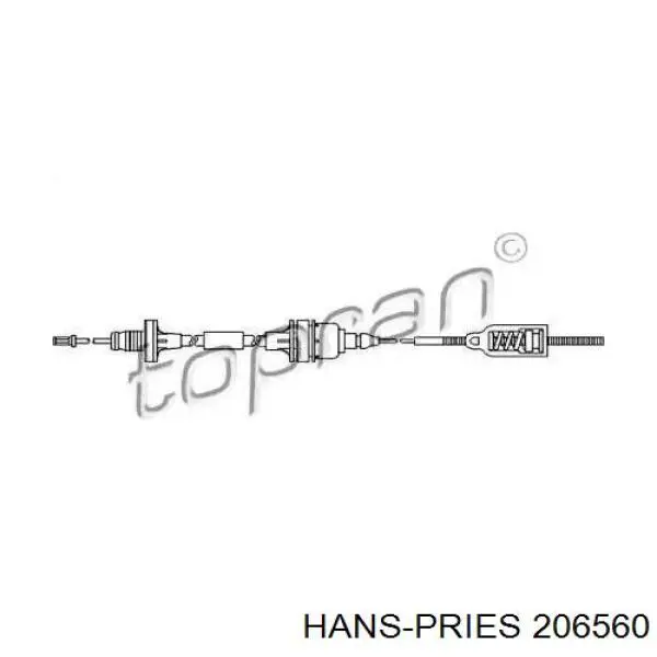 Трос сцепления 206560 Hans Pries (Topran)