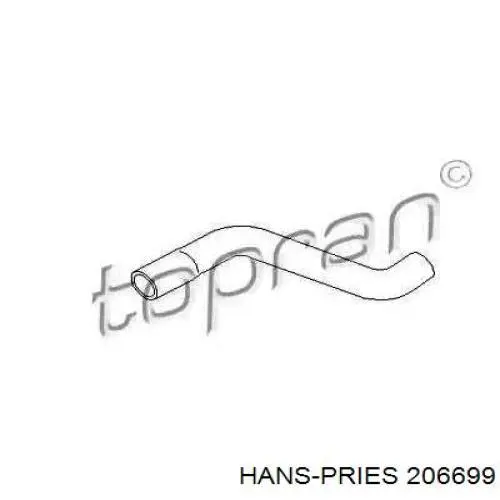 206699 Hans Pries (Topran) шланг (патрубок системы охлаждения)