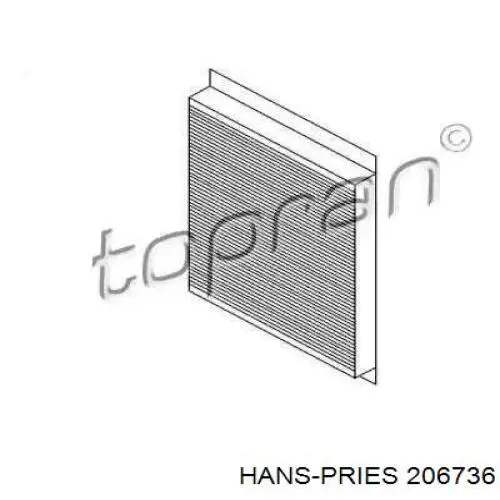 Фильтр салона 206736 Hans Pries (Topran)