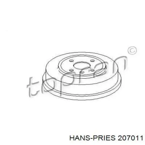 207011 Hans Pries (Topran) барабан тормозной задний