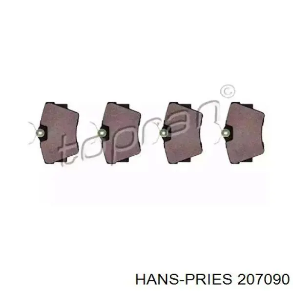 Задние тормозные колодки 207090 Hans Pries (Topran)