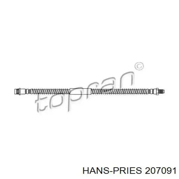 207 091 Hans Pries (Topran) шланг тормозной задний