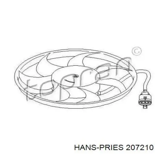 Электровентилятор охлаждения в сборе (мотор+крыльчатка) HANS PRIES 207210