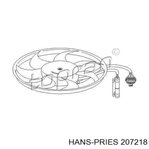 207218 Hans Pries (Topran) ventilador elétrico de esfriamento montado (motor + roda de aletas)