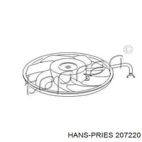 207220 Hans Pries (Topran) электровентилятор охлаждения в сборе (мотор+крыльчатка)