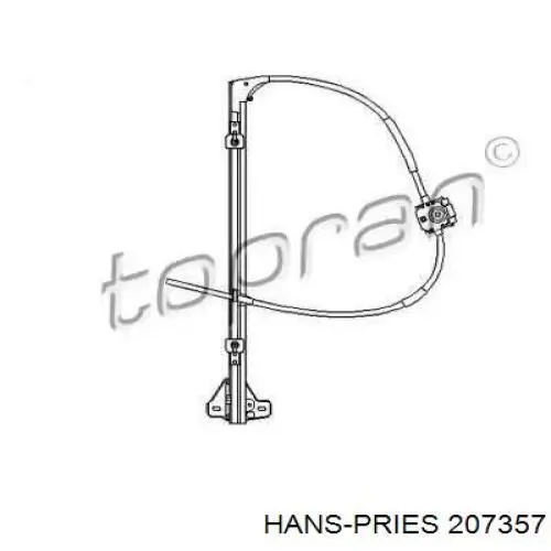 207357 Hans Pries (Topran) механизм стеклоподъемника двери передней левой