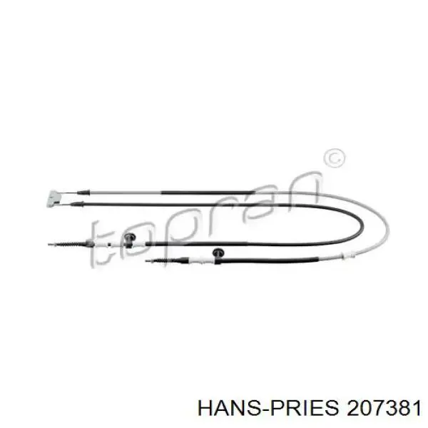 Задний трос ручника 207381 Hans Pries (Topran)