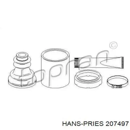 Пыльник ШРУСа передней полуоси внутренний правый 207497 Hans Pries (Topran)