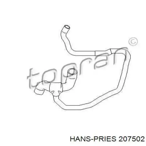 Нижний шлаг радиатора охлаждения 207502 Hans Pries (Topran)