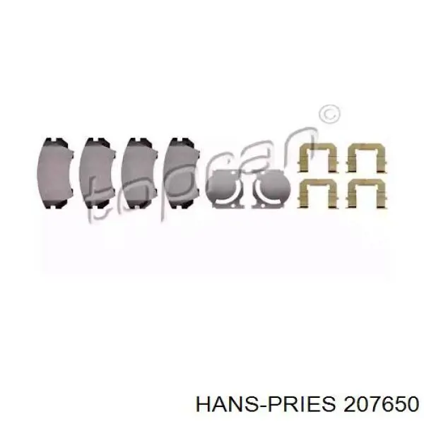 Передние тормозные колодки 207650 Hans Pries (Topran)