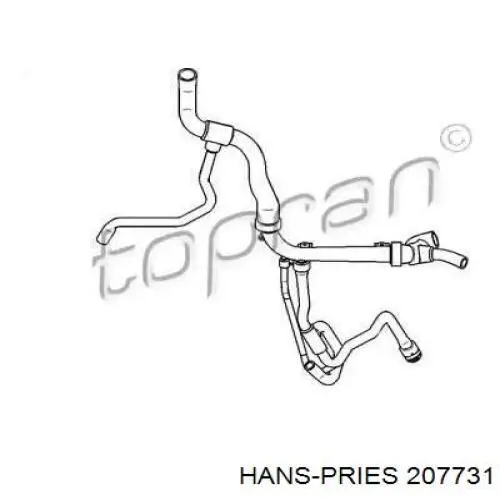 Нижний шлаг радиатора охлаждения 207731 Hans Pries (Topran)