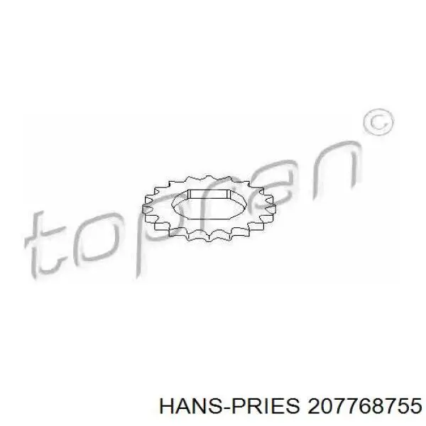 207 768 755 Hans Pries (Topran) звездочка-шестерня привода коленвала двигателя