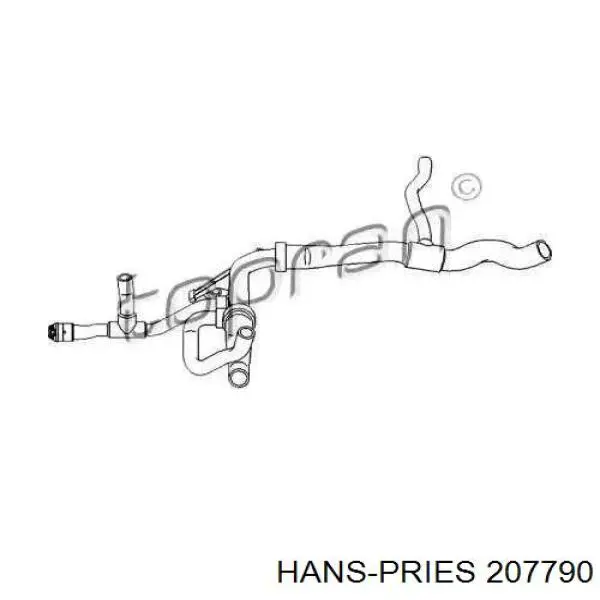 207 790 Hans Pries (Topran) mangueira (cano derivado inferior do radiador de esfriamento)