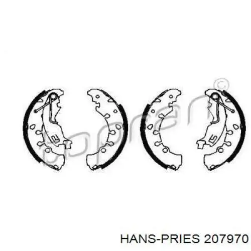 Задние барабанные колодки 207970 Hans Pries (Topran)