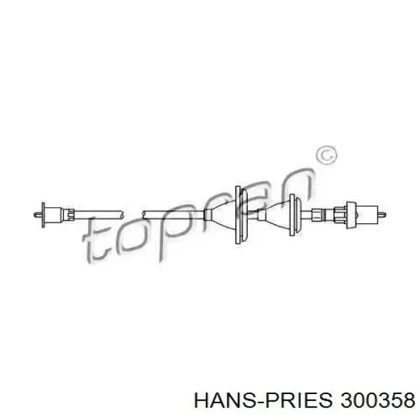 Трос привода спидометра 300358 Hans Pries (Topran)