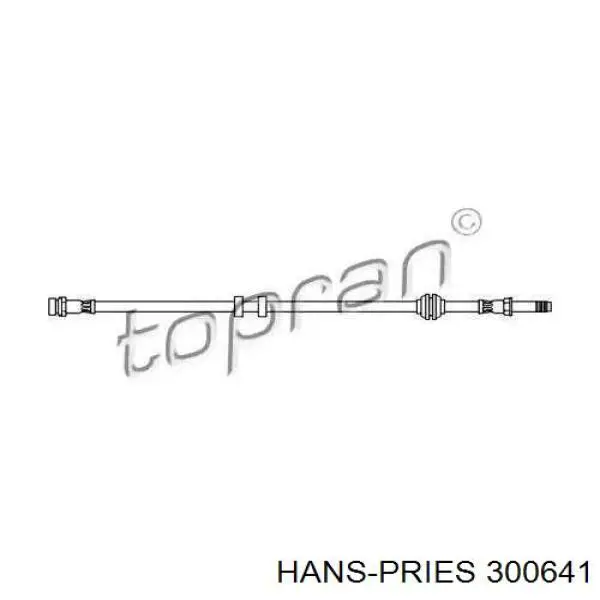 Шланг тормозной передний 300641 Hans Pries (Topran)