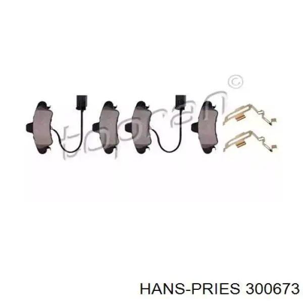 300673 Hans Pries (Topran) колодки тормозные задние дисковые