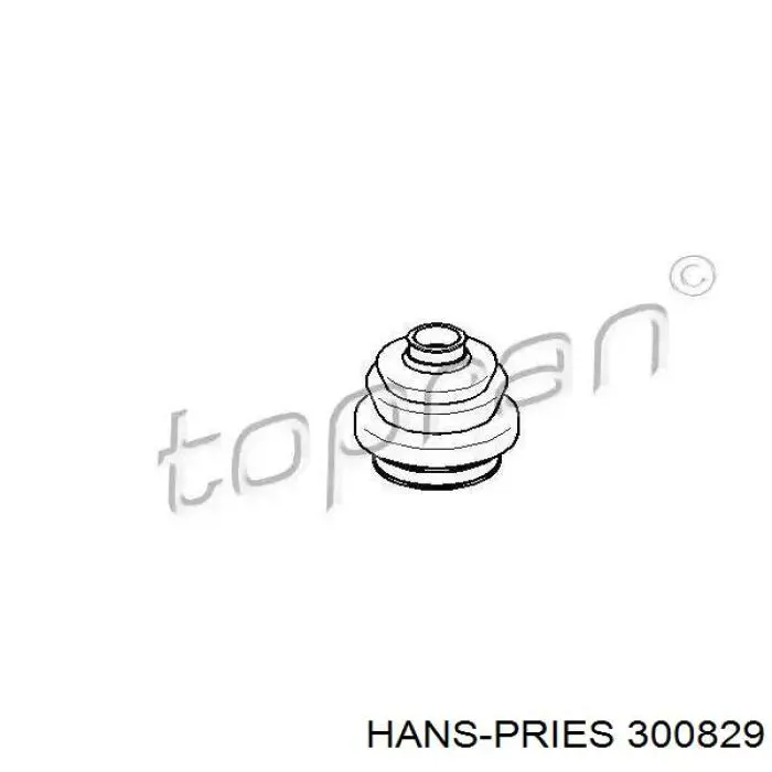 300829 Hans Pries (Topran) bota de proteção externa de junta homocinética do semieixo traseiro