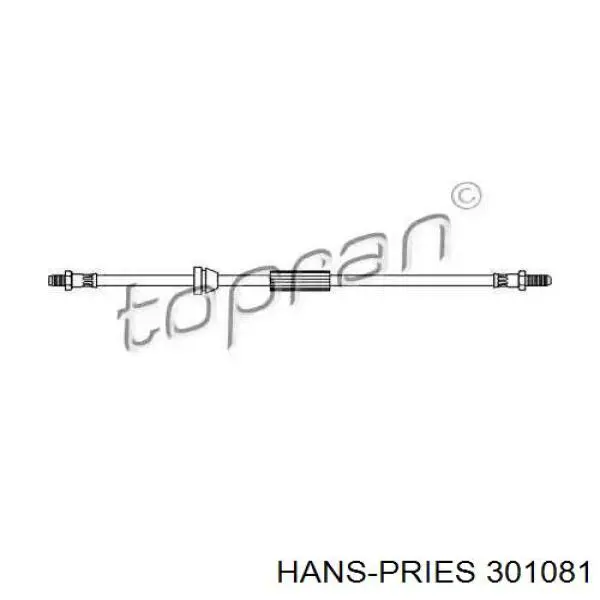 301 081 Hans Pries (Topran) шланг тормозной передний