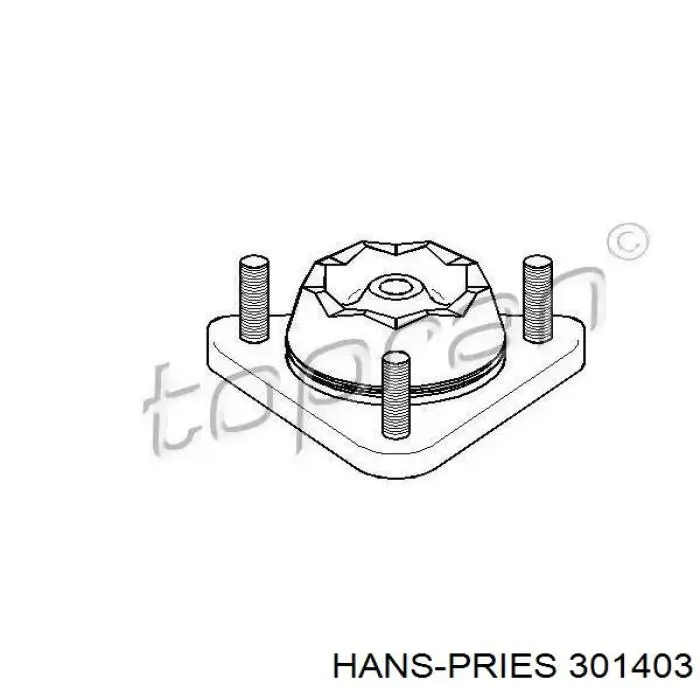 Опора амортизатора переднего 301403 Hans Pries (Topran)