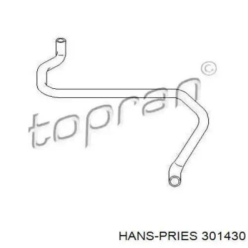301430 Hans Pries (Topran) шланг радиатора отопителя (печки, подача)