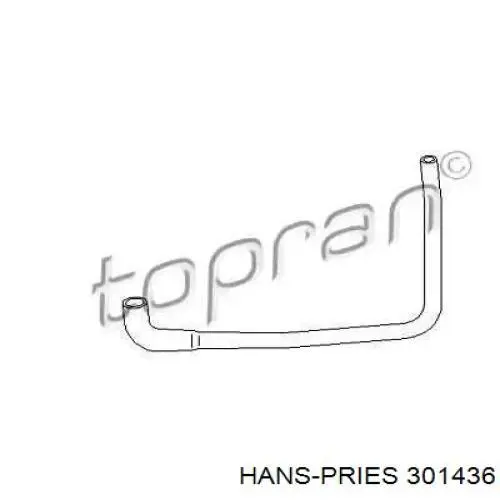 Патрубок системи охолодження 301436 Hans Pries (Topran)