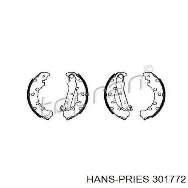 Задние барабанные колодки 301772 Hans Pries (Topran)