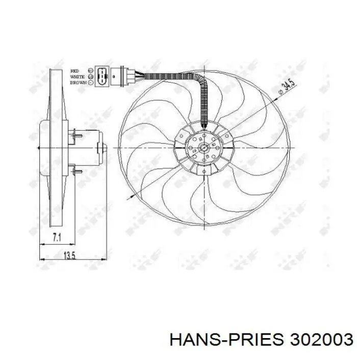Вискомуфта вентилятора 302003 Hans Pries (Topran)