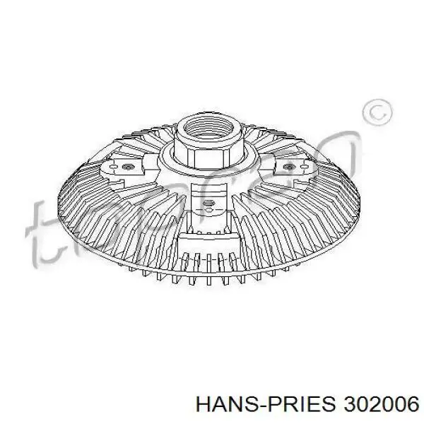 Вискомуфта вентилятора 302006 Hans Pries (Topran)